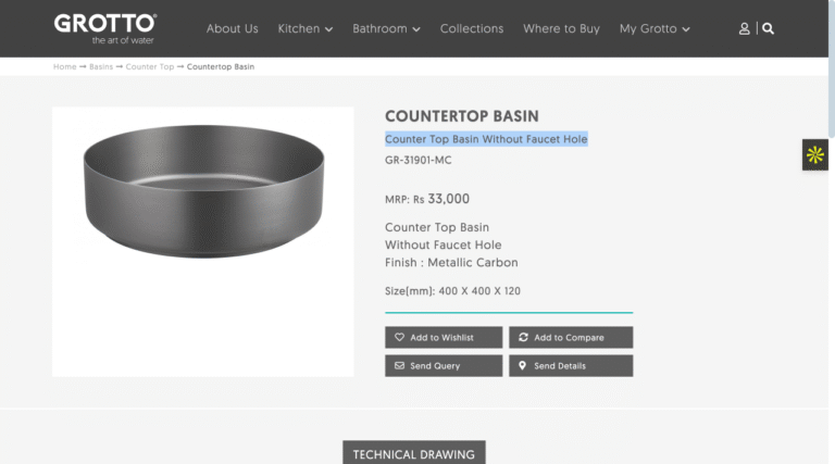 countertop basin